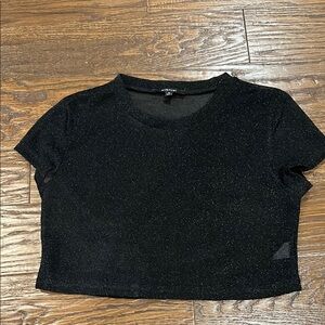 Black Sparkle Crop Top